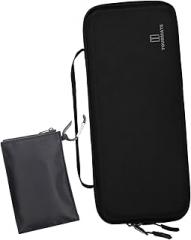 Hard Storage Case for Mechanical Mini Wireless Illuminated Keyboard & Hanging Mouse Pouch for Travel Electronics