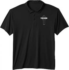 SteMi Techno Apparel Techno Cross Electronic Music Rave Festival Raver Performance Polo Shirt