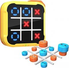 Electronic Tic Tac Toe Game, 4-in-1 Digital Puzzle Games, Handheld Family Board Game for Kids and Adults, Portable Toys Gift for Boys Girls, Birthday, Travel, and Road Trip