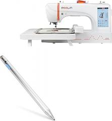 BoxWave Stylus Pen Compatible with Poolin Embroidery Machine EOC06 - AccuPoint Active Stylus, Electronic Stylus with Ultra Fine Tip - Metallic Silver