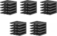 DMiotech 5 Pack 15 x 15 x 15mm Aluminum Alloy Radiator Electronic Cooler Radiator for MOS and IC Chip