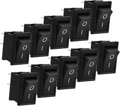 Gatuida 10pcs Electronic Equipment Boat Switch Rocker Button Switch Replacement Compact Design