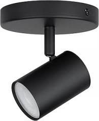 Amped Collection LED 10W 808 Lumens Adjustable Monopoint 5-CCT Selectable with Canopy for Junction Box in Black