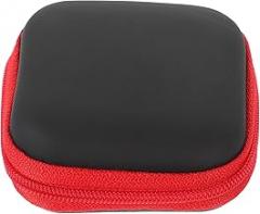Uonlytech Portable Earbud Case Holder and Travel Electronic Organizer Pouch with Eva Material, Red Cord Storage Bag for Earphones and Accessories