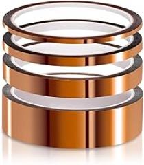 ELEGOO High Temp Tape, 4 Pack Polyimide High Temperature Resistant Tape Multi-Sized Value Bundle 1/8’’, 1/4’’, 1/2’’, 1’’ with Silicone Adhesive for Masking, Soldering etc.