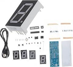 SCM LED Digital Clock Kit Assembled Microchip Clock Components Red Display DIY Electronic Watch for Home Decor and Learning Projects