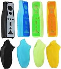 yueton 4 Pairs Silicone Protective Skin Case Cover for Nintendo Wii Remote Nunchuck Controller