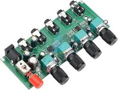 AU-401 DC 5V-12V Stereo Audlo Mixer 2/4 Input 1 Stereo Output Audlo Signal Mixing Board Sound Mixing DIY Headphones Amplifier New 2026 High for Reliable Electronic Component