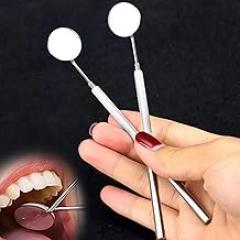 2Pcs Dental Mirrors,Mirror with Stainless Steel Handle 6.2’’,Oral Care Tool and Checking Eyelash Extension