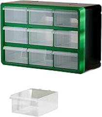 Plastic Drawer Parts Box Cabinet With Multi-Grid Organizer For Hardware And Electronic Components, Wall Mount Or Stackable Storage(green)