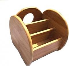 Chiloskit Bamboo Wooden Desktop Organizer File Folders Shelf Pens Holder for Small Electronics Notepads Stationary Items (Small(6.7x6x6inch))