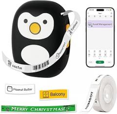 Mini Label Maker Bluetooth Machine: Wireless Small Label Makers with Tape - Portable Thermal Labeler Works with Tablet Phone - Easy to Use for Office Home Organization