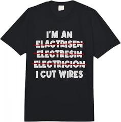 Funny Electrician Repairman Electrician Spelling Electronics Technician Repair Wireman Comfort Colors Adult Heavyweight T-Shirt