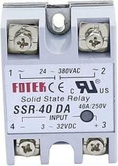 Electronic Parts SSR -10DA/25DA/ 40DA DC Control AC SSR White Shell Single Phase Solid State Relay Without Cover (Size : SSR -40DA)