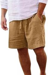 Muscularfit Mens Shorts Casual Stretch Big and Tall Cotton Linen Shorts Summer Drawstring Beach Shorts Trendy Clothes 2024