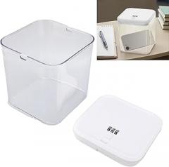 Clear Medication Lock Box, Lockable Storage Box with Combination Code, Snack & Electronics Organizer Jar, Food Phone Jail Gaming Device Medication Container for Home Office