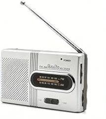 Portable Pocket Radio AM FM |Compact Radio with Speaker, Headphone Jack, for Indoor,Outdoor and Emergency Use,(2 x AA Batteries, Batteries Not Included)