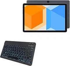 BoxWave Keyboard Compatible with Alldocube Smile X - SlimKeys Bluetooth Keyboard - with Backlight, Portable Slim LED 7 Colors - Jet Black