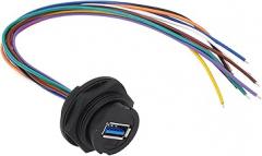 16 Pin Water Proof Connector USB 3.0 Card Snap Female Rear Socket Adapter with 0.2m Electronic Wire