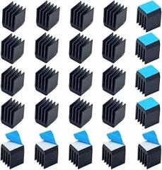 20pcs Aluminum Heatsink 0.35x0.35x0.47inch / 9x9x12mm Heat Sink with Thermal Conductive Adhesive Tape for Raspberry pi Electronic Chip RAM IC Radiator Cooler Cooling