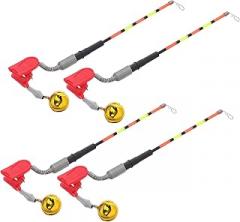 GALPADA 4pcs Fishing Bite Alarms with LED Light Sensitive Electronic Carp Alarms for Lure Fishing Instant Bite Detection Long Casting Indicator Accessories