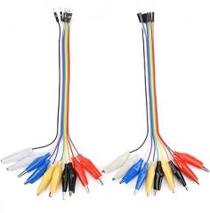 Clip to Jumper Wire 20pin Male Female Breadboard Test Cable 20cm Electrical Connectors for DIY Electronics Projects Prototyping Engineering Labs Plastic Copper Wire