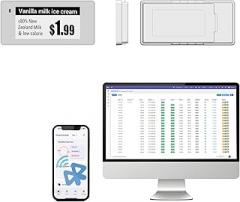 2.1 in Electronic Shelf Label, Digital Label Holders, Blank Labels, Business Signs for Retail, Storage, Black+White+Red 3 Colors e Ink Screen, (Bluetooth Type with Management System) 10 Pack