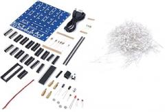 LED Electronic DIY Kits 8x8x8 White Lamp with Blue Light 3D DIY LED Set 512 LEDs for DIY Enthusiasts Electronic Hobbyists Durable PCB Board Size 11.1 x