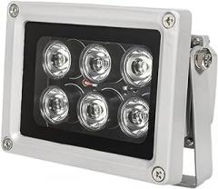 Night Vision IR Illuminators 940nm Invisible 6-LEDs Infrared Light IP65 Water-Resistant Outdoor Floodlight for Security Cameras (940nm IR, 15° Angle for 16mm Lens)