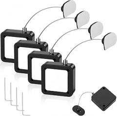 4 Pack Retractable Remote Control Tether Remote Control Security Lanyard Lock with Adjustable Cable Leash Length Clasps with mall Wrench for TV,Gaming Controller,Tablets Showroom