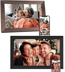 Frameo Digital Picture Frame 2 Pack, 1pc 15.6 Inch Photo Frame Electronic 32GB Memory, 1920 * 1080 Touch Screen, 1pc 10.1inch 1280 * 800 Digital Photo Frame 32GB Memory, Auto-Rotate, Share Photo Video