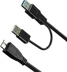 SaiTech IT 1 feet USB 3.0 Dual Power Y Shape Type A to Micro B high Speed Upto 5 Gbps Data Transfer Cable for External Hard Drives(35cm - 1Feet - 0.35M)