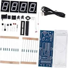 STOBAZA SCM LED Digital Clock Kit Shell Assembled Components for DIY Projects Single Chip Microcomputer Design Light Control Function Suitable for Electronics Enthusiasts