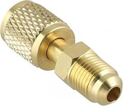for Adapter Male 5/16 x F /4 SAE for R32 R410a Air Conditioning Systems, Brass Refrigeration AC Charging Fitting Compatible with R22, for HVAC Service Tool