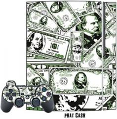 Mightyskins Protective Skin Decal Cover Sticker Compatible with Playstation 3 Console + Two PS3 Controllers - Phat Cash
