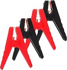 4pcs Automotive Jumper Cable Clamps Cable Clamp for Cars Battery Charger Red Black