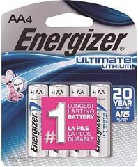 Energizer Ultimate Lithium AA Battery, Pack of 4