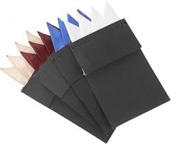 Milisten 4pcs Men’s Pocket Square for Suit Pre-folded Fiber Handkerchiefs Business Suit Accessories White Burgundy Khaki Blue