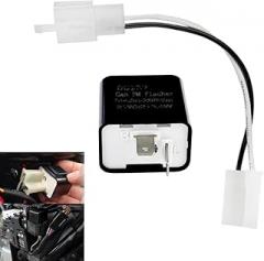 1 PC LED Flasher Relay, 2-Pin Electronic LED Turn Signal Relay, Adjustable Hyper Flash Switch for Turn Signals, Universal Electronic Flasher Blinker Contactor for Most Motorcycles (Black)