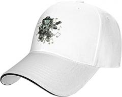 Astronauts Play Electronic Guitars with Melodic Signs in Space Baseball Cap for Men Women Adjustabl Unisex Golf Dad Hat