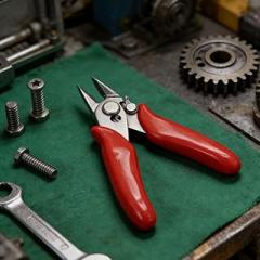 Micro Flush Cutters, Red Small Wire Cutters for Electronics, Precision Side Cutting Pliers for Fine Craft