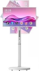 32-Inch 1080p Portable TV Monitor with Touch Screen, Smart Rolling TV on Wheels 4GB+64GB, Support Google Store, Full Swivel Rotation, Multiple Projection Sharing