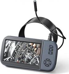 8MM Industrial Borescope, 4.5inch IPS Screen, 720P HD Waterproof Probe, LED Lights, Flexible Cable, for Automotive HVAC Plumbing(1M/3.28FT Cable)