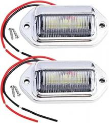 2PCS 6 LED Car License Number Plate Light For SUV Truck Trailer Van Tag Step Lamp White Bulbs Car Products License Plate Lights New 2026 High For Reliable Electronic Component
