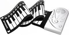 Portable Keyboard Piano, 49 Keys Electronic Keyboard Hand Rolling Up Piano Roll Up Keyboard Piano Foldable Piano with Built in Speakers and 3.5mm Output Jack for Beginners