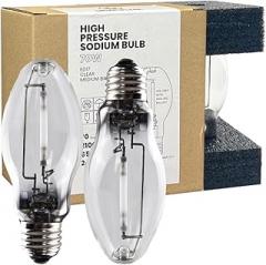 LU70/MED High Pressure Sodium Light Bulb, 70 Watts, ED17/MED, Medium Base (E26), ANSI Code S62, 6500 Lumen, 24000 Life Hours, Clear Bulb, 2100K, 2 Pack