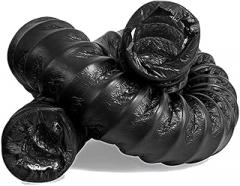 6m Flexible HVAC Duct Insulation for Kitchen Range Hoods/Crawl Space, 4 5 6 7 8 10 12 14 16 18 20 Inch Round Flexible Portable Air Conditioning Duct Insulated(Black-Id 4 1/4 In(110 Mm))