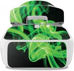 MightySkins Skin Compatible with DJI Goggles – Green Flames | Protective, Durable, and Unique Vinyl Decal wrap Cover | Easy to Apply, Remove, and Change Styles | Made in The USA