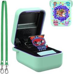 BEARDDO Silicone Cover Case for Bitzee Orginal Interactive Toy Digital Pet and Case, Protective Skin Sleeve with Lanyard for Bitzee Virtual Electronic Pets Accessories Kids Boys Girls (Green)