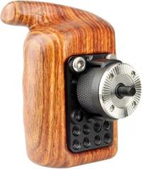 NICEYRIG Rosette Wooden Handle Grip Left Side (M6 Thread Diameter 31.8mm) Applicable for Nikon Sony Canon Camera Camcorder Cage Rig, Shoulder Mount Support Rig